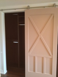 Hanging doors, closet, Built in closet, Custom built ins, Barn door, sliding door