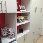 custom wall unit, custom chelves, custom home office, white cabinets