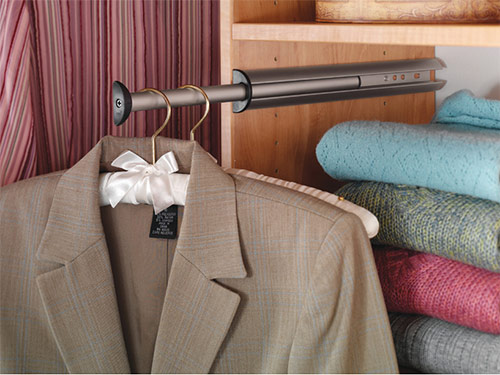 Symmetry Closets Valet, Brown Jacket, Sweaters, Storage Options