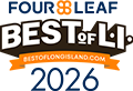 Four Leaf Best of Long Island Winner 2026 badge logo.